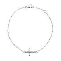 pulsera de plata 925 con colgante cruz circonita