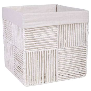 Cesto de almacenamiento blanco 30x30x30 cm