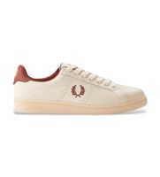 fred perry para hombre b6312-r96 zapatillas de piel b721 beige 41 plano cordones casual
