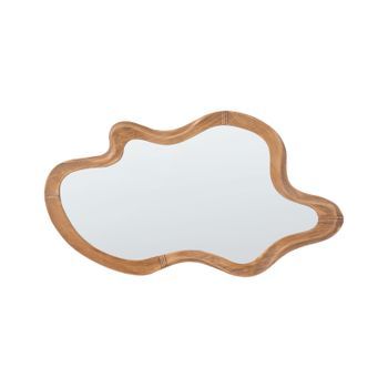 Espejo De Pared Con Marco De Madera Accesorio Decorativo 89 X 49 Cm Madera Clara Drevant