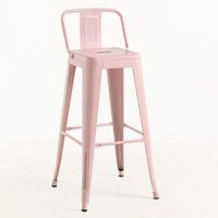 dudeco taburete leeds con respaldo rosa claro