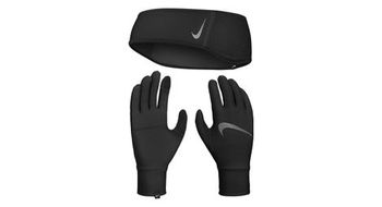 Nike essential running headband   gloves negro mujer