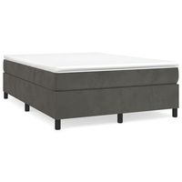 cama matrimonial  cama para adultos  estructura de cama box spring terciopelo gris oscuro 140x200 cm