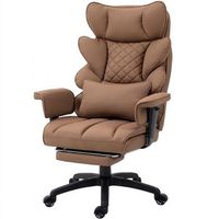 silla de oficina ergonomica y gaming dowinx reclinable 90-135 soporte lumbar reposabrazos 150kg pu marron