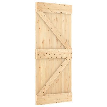Puerta Narvik Natural 85 X 210 Cm Madera De Pino Sólido Vidaxl