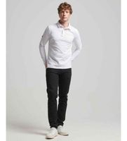 superdry para hombre m1110386a polo de punto de manga larga studios blanco xl casual algodon manga corta