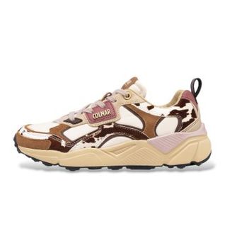Colmar para hombre. GARNER-S Zapatillas de piel Garner Spots blanco multicolor (38), Plano, Cordones, Casual