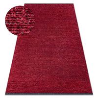 alfombra florence 24021 un color glamour tejido plano flecos - rojo 155x220 cm