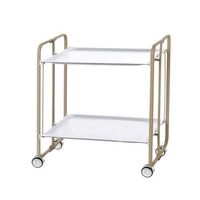 carrito auxiliar plegable bauhaus arena con ruedas r 2 niveles y 4 posicionesblanco