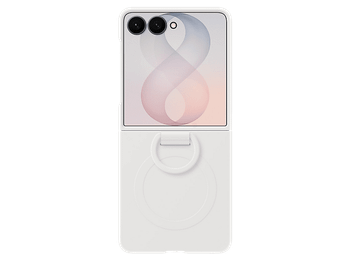 Funda - Samsung, Para Samsung Galaxy Z Flip8, De Silicona con anillo, Magnética, Crema