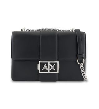 A|X Armani Exchange para mujer. XW000070AF12039UC001 Bolso Logo Metal negro (OSFA), Casual, Fiesta, Poliuretano
