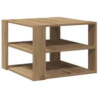 mesa de centro madera ingenieria roble artesanal 58x58x40 cm
