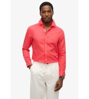 superdry para hombre m4011005a camisa de lino y algodon rosa l casual manga larga