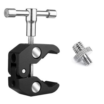 Pinzas de abrazadera de garra de cangrejo, soporte de Clip para trípode de cámara, monopié, soporte de Flash de estudio, brazo de trípode, accesorios de cámara