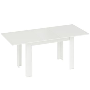 HOMCOM Mesa de comedor extensible, mesa de cocina rectangular, para 6-8 personas, 140-180 x 80 cm, blanco