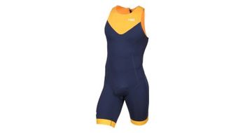 Traje de triatlon mako team mostaza azul marino para hombre