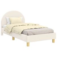 cama para ninos con cabecero crema 80 x 160 cm tela de oveja