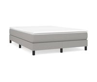 estructura de cama box spring tela gris claro 140x190 cm