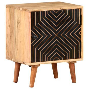 Mesita De Noche De Madera Maciza De Acacia 40x30x50 Cm Vidaxl