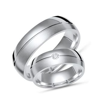 Alianzas plata 925 grabado circonita