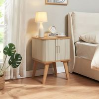 mesita auxiliar tysvar 58x45x45 cm - bambublanco crema encasa