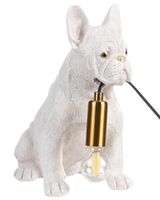 lampara de mesa perro  blanco