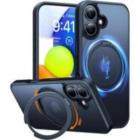 funda para movil torras ostand pro rigida antihuella negra con anilla para iphone 16