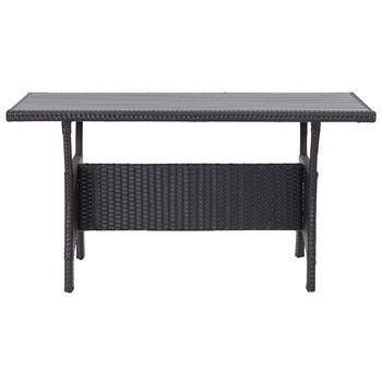 Mesa De Jardín | Mesa De Exterior Ratán Sintético Negro 120x70x66 Cm