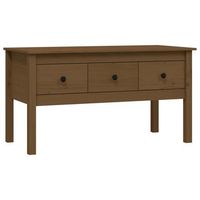 mesa de centro madera maciza de pino marron miel 102x49x55 cm vidaxl