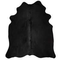 alfombra de piel de vaca autentica negra 180x220 cm vidaxl