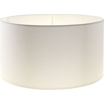 Pantalla cipriota redondo tela pvc802 con encaje e27 al.22xd.40cm beije