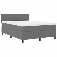 cama tipo box spring gris claro y  140 x 200 cm tela de pana vidaxl