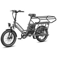 bicicleta electrica fafrees ff20 cuv asiento doble infantil bici 24ah 0-12 anos carga 100kg bastidor acero anticorrosivo metalizado-gris