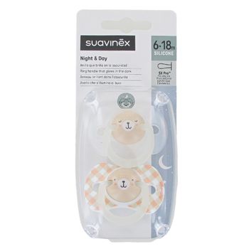 Suavinex Chupete Night & Day fisiológico 6-18m 2uds