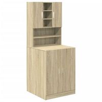 mueble para lavadora 2 piezas madera de ingenieria roble sonoma vidaxl