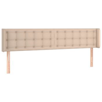 Cabecero Cama | Panel De Cabecera De Cuero Sintético Color Capuchino 163x16x78/88 Cm
