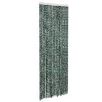 cortina antimoscas chenilla verde y blanco 90x200 cm vidaxl