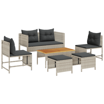 Conjunto De Sofás Para Exterior Gris Claro Y Gris Oscuro Cfw927433