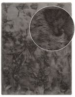 alfombra de piel fluffydeluxe antracita 160 cm redondo