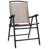 pack 2 uds sillas plegables de jardin  silla de exterior  sillon textilene gris taupe