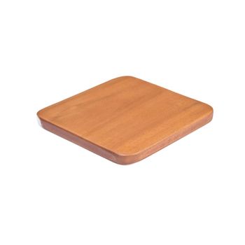Posavasos de madera de teca marrón 10x10x0,8 cm