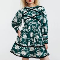 batsheva mini clemmie floral-print crepe dress - us 10uk 14