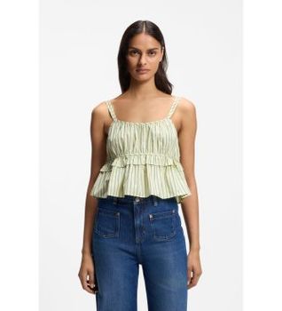 BOSS para mujer. 50559224 Top Iplyn verde (38), Casual, Algodón, Sin mangas / Tirantes