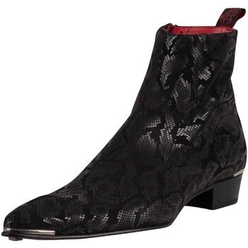 Jeffery-West Botas Botas Chelsea de piel con cremallera para hombre