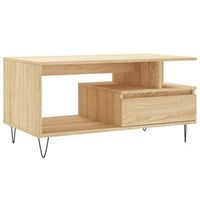 mesa de centro con cajon y estante diseno moderno y contemporaneo 90 x 49 x 45 cm madera de ingenieria y metal dec039032