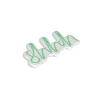 iluminacion led decorativa de plastico shhh verde 34x17x2 cm