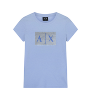 ax armani exchange para mujer 8nytdlyj73zu9333 camiseta casual premium glacial l blanco algodon manga corta