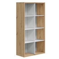 estanteria 8 huecos color roble y blanco
