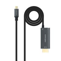 cable nanocable usb-c a hdmi 21 y usb-c pd 100w negro 18 m