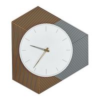 reloj de pared decoracion colgante 52 x 60 cm diseno sin numeros mdf gris y naranja sailon